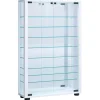 ebuy24 VitrosaMaxi Vitrinenschrank Wandhängend mit Spiegel 2 Glastüren Weiß