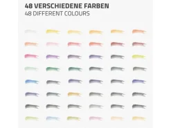 ECD Germany Aquarellfarben Set 48 Farben in Tragbarer Box Vollaquarell Palette