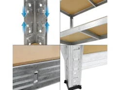 ECD Germany 2Er Set Werkstattregal Schwerlastregal 170x70x30 cm bis 350kg