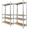 ECD Germany 2Er Werkstattregal 160x80x40cm bis 320kg aus Metall 4 MDF-Platten