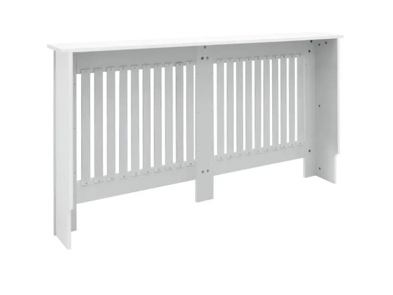 ECD Germany Heizkörperverkleidung Landhausstil 152x19x82cm Weiß aus MDF Lackiert