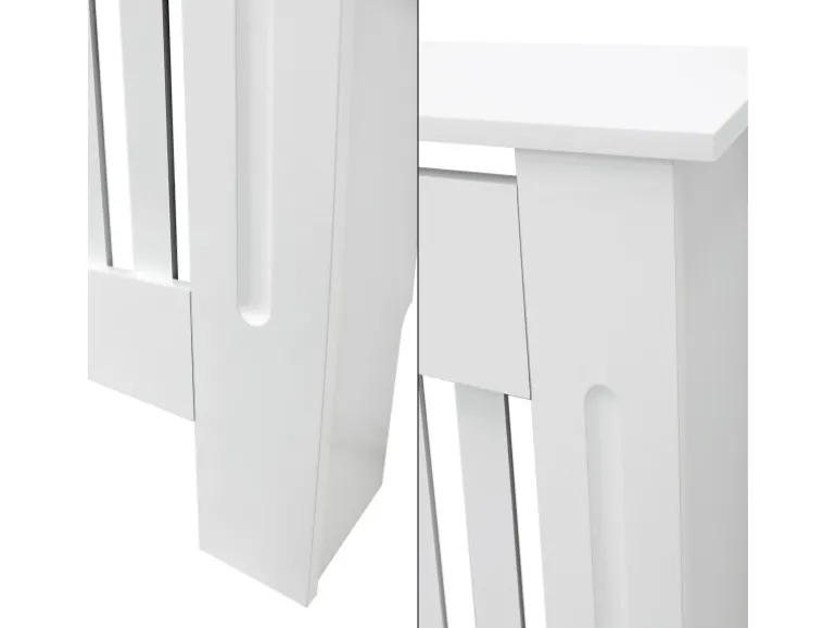 ECD Germany Heizkörperverkleidung Landhausstil 152x19x82cm Weiß aus MDF Lackiert