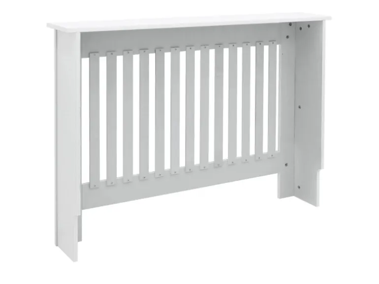 ECD Germany Heizkörperverkleidung Landhausstil 112x19x82cm Weiß aus MDF Lackiert