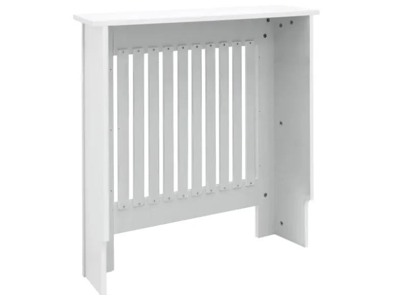 ECD Germany Heizkörperverkleidung Landhausstil 78x19x82 cm Weiß aus MDF Lackiert