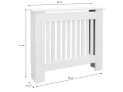 ECD Germany Heizkörperverkleidung Landhausstil 78x19x82 cm Weiß aus MDF Lackiert