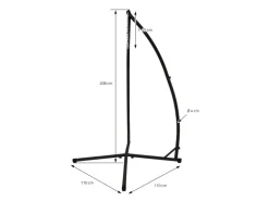 ECD Germany Hängesesselgestell Schwarz 208 cm Belastung bis 120kg Stahlrohr