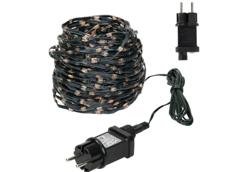 ECD Germany LED Micro Cluster Lichterkette 24m 800 LEDs Extra Warmweiß IP44