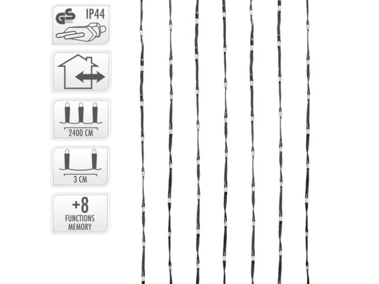 ECD Germany LED Micro Cluster Lichterkette 24m 800 LEDs Extra Warmweiß IP44