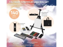 ECD Germany 140tlg XXL Malset mit Staffelei Künstler Acryl Zeichenset Buntstifte