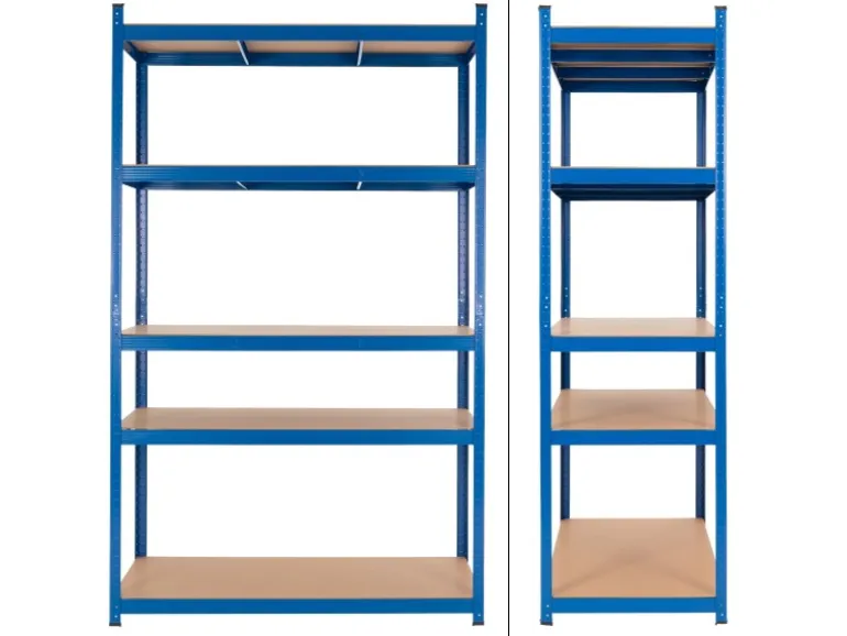ECD Germany Werkstattregal 200x100x60 cm Blau aus Metall mit 5 Böden aus MDF