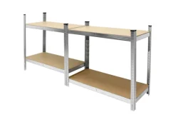 ECD Germany Werkstattregal 160x80x40cm bis 320kg Verzinktes Metall 4 MDF-Platten