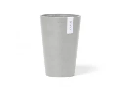 Ecopots Vase Pisa Weißgrau 14 cm x 20 cm