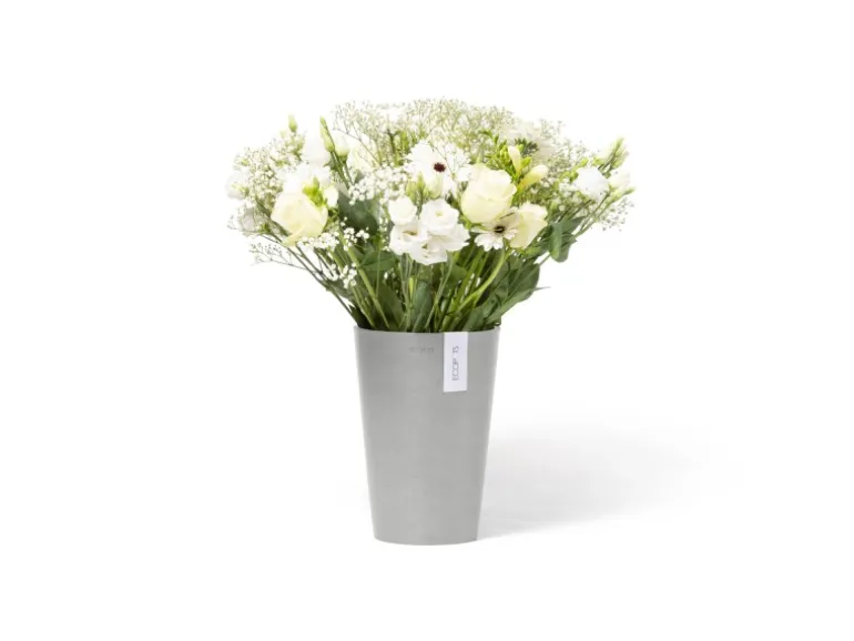 Ecopots Vase Pisa Weißgrau 21 cm x 30 cm