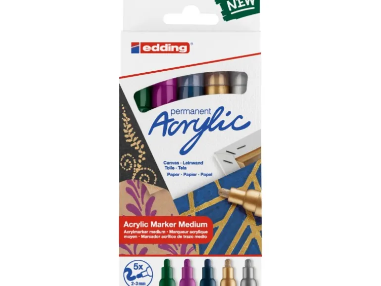 Edding 5100 Acrylmarker medium 5er-Set Festlich
