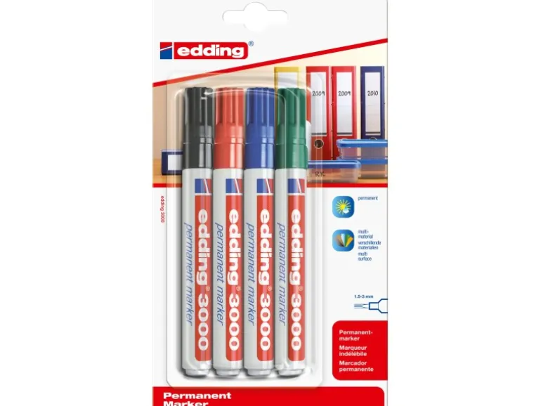 Edding Permanent Marker 3000 Org BL