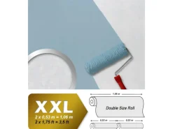 EDEM 80357BR60 Decken Wand Vliestapete Struktur zum Überstreichen 25,05 m x 1,06 m 26,50 m2 Weiß