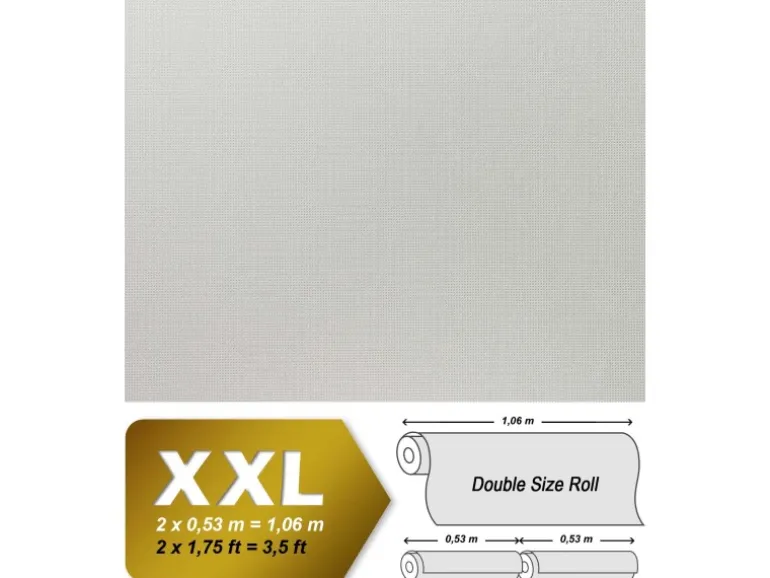 EDEM 80375BR60 Vliestapete überstreichbar Stoff Textur Textil Struktur 1 Karton mit 6 Rollen 159 m2 Weiß