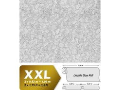 EDEM 80309BR60 Xxl Vliestapete zum Überstreichen spachtel-putz-dekor 25,05 m x 1,06 m 26,50 m2 Weiß