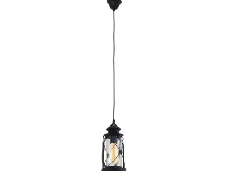 Eglo Pendelleuchte Bradford Schwarz Ø 14 cm x 110 cm 1-flammig