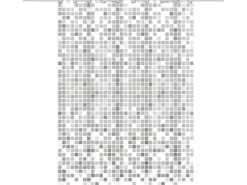 Eisl Textil Duschvorhang mit Motiv Mosaik Grau 180 cm x 200 cm Waschbar