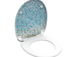 Eisl WC-Sitz Duroplast Mosaik Blau-Orange mit doppelter Absenkautomatik
