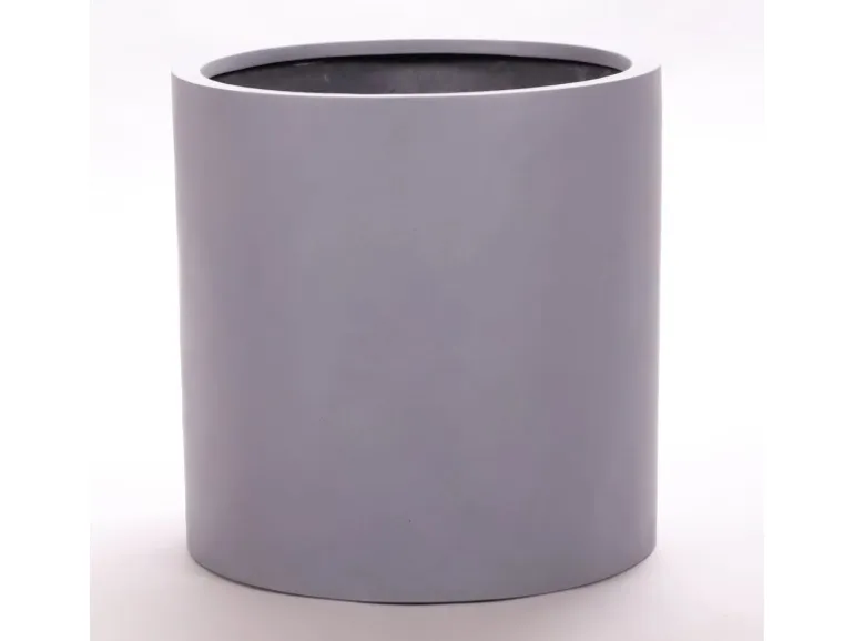 Elegant Einrichten Pflanzkübel Fiberglas Zylindrisch D40xH40cm Grau