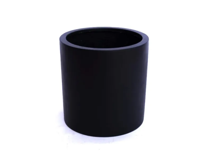 Elegant Einrichten Pflanzkübel Fiberglas Zylindrisch D30xH30cm Schwarz-matt