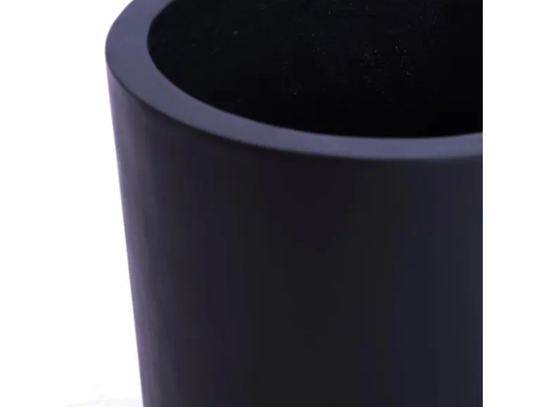 Elegant Einrichten Pflanzkübel Fiberglas Zylindrisch D30xH30cm Schwarz-matt