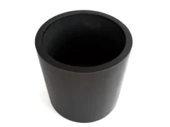 Elegant Einrichten Pflanzkübel Fiberglas Zylindrisch D30xH30cm Schwarz-matt