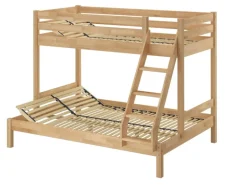 Erst-Holz Etagenbett Holzbett 3er-Bett Buche Massiv 90 + 140 x 200 cm Modell 14 ohne Zubehör