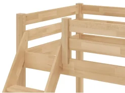 Erst-Holz Etagenbett Holzbett 3er-Bett Buche Massiv 90 + 140 x 200 cm Modell 14 ohne Zubehör