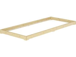 Erst-Holz Extra Flaches Einzelbett Futon Unbehandeltes Holz Loft 90 x 200 cm Fichte Rollrost inkl.