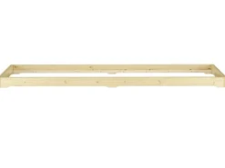 Erst-Holz Extra Flaches Einzelbett Futon Unbehandeltes Holz Loft 90 x 200 cm Fichte Rollrost inkl.