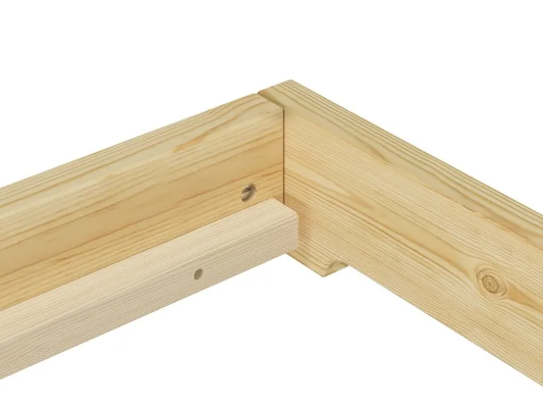 Erst-Holz Futonbett Massivholz Extra Niedrig Kiefer Massivholz 140 x 200 Rollrost inkl.