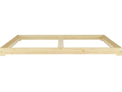Erst-Holz Futonbett Massivholz Extra Niedrig Kiefer Massivholz 140 x 200 Modell 47 ohne Zubehör