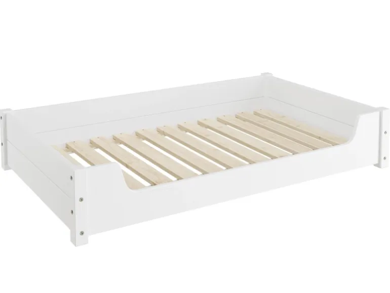 Erst-Holz Hundesofa XXL für Dogge Bernhardiner Tierbett 120 x 70 cm Kiefer Weiß mit Rollrost. Polster und Matratze