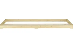 Erst-Holz Niedrigbett Futon Unbehandeltes Holz Loftbett 180 x 200 cm Fichte Tanne Modell 47 ohne Zubehör