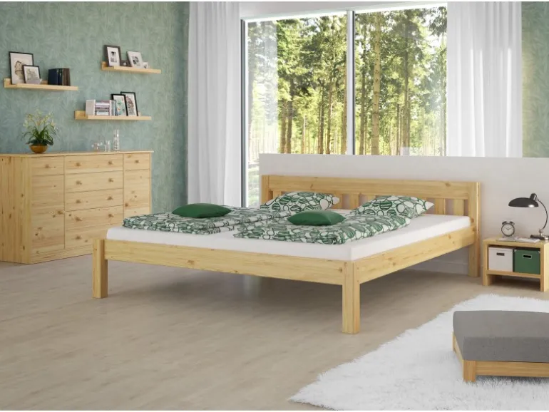 Erst-Holz Stabiles Ehebett Holzbett Gästebett 180 cm x 200 cm Kiefer Massiv Modell 38 ohne Zubehör