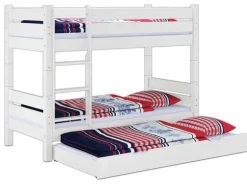 Erst-Holz Teilbares Etagenbett 100 x 200 Kiefer Weiß für Erwachsene Modell 16 ohne Zubehör