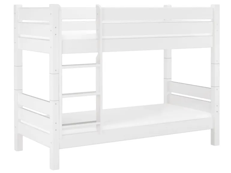 Erst-Holz Teilbares Etagenbett 100 x 200 Kiefer Weiß für Erwachsene Modell 16 ohne Zubehör