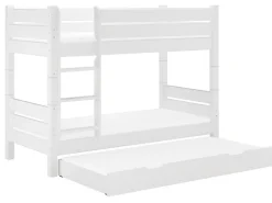 Erst-Holz Teilbares Etagenbett 100 x 200 Kiefer Weiß für Erwachsene Modell 16 ohne Zubehör