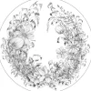 ESTAhome Selbstklebende Runde Tapete Blumenzeichnungen Schwarz-Weiß Ø 140 cm 159109