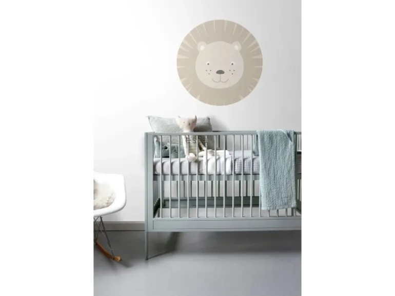 ESTAhome Selbstklebende Runde Tapete Tierköpfe Beige Ø 70 cm 158973