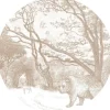 ESTAhome Selbstklebende Runde Tapete Wald Mit Waldtieren Beige Ø 140 cm 159085