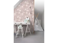 ESTAhome Tapete Einhörner Aubergineviolett 53 cm x 10.05 m