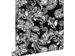 ESTAhome Tapete Funky Blumen Und Paisleys Schwarz Und Weiß 53 Cm X 1005 Cm 136844