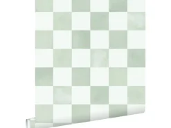 ESTAhome Tapete Karomuster Grün 53 cm x 10.05 m