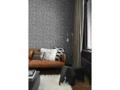 ESTAhome Tapete Panter Schwarz und Weiß 53 cm x 10,05 m 136810