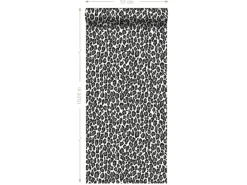 ESTAhome Tapete Panter Schwarz und Weiß 53 cm x 10,05 m 136810