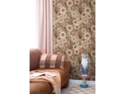 ESTAhome Tapete Retro Blumen Braun 50 x 900 cm